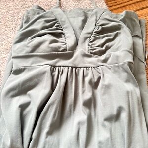 Green halter summer dress